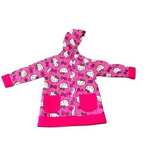 Hello Kitty Girl’s Raincoat Snap Button Down, Size 4T